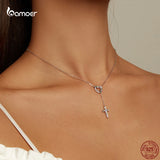 925 Silver Love Cross Necklace for Women