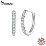 Moissanite Hoop Earrings Lab Diamond 925 Silver Fine Jewelry