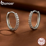 Moissanite Hoop Earrings Lab Diamond 925 Silver Fine Jewelry