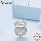 Heart-shape Open-able Necklace 925 Sterling Silver Mothers Birthday Jewelry