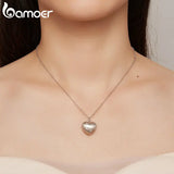 Heart-shape Open-able Necklace 925 Sterling Silver Mothers Birthday Jewelry
