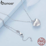Heart-shape Open-able Necklace 925 Sterling Silver Mothers Birthday Jewelry