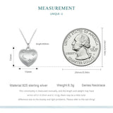 Heart-shape Open-able Necklace 925 Sterling Silver Mothers Birthday Jewelry