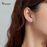 925 Silver Love Earrings Heart Zircon Jewelry