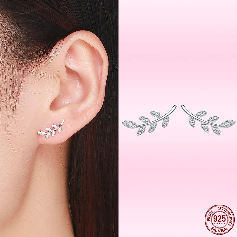 Bamoer Fairy Stud Earrings 925 Silver Rainbow Ear Studs Jewelry