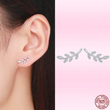 Bamoer Fairy Stud Earrings 925 Silver Rainbow Ear Studs Jewelry