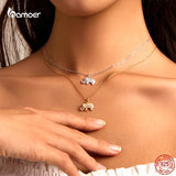 925 Sterling Silver Baby Elephant Necklace for Women Animal Pendant
