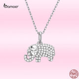 925 Sterling Silver Baby Elephant Necklace for Women Animal Pendant