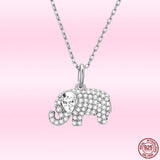925 Sterling Silver Baby Elephant Necklace for Women Animal Pendant
