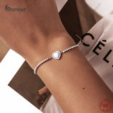 Opal Love Bracelet 925 Sterling Silver Heart Shaped Ladies All-match