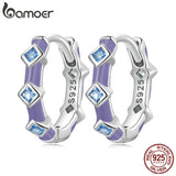 925 Silver Sea-blue Spinel Ear Clips Zirconuim Ear Buckles