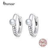 925 Silver Pearl Shell Bead Earrings for Women Wedding Jewelry