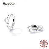 925 Silver Pearl Shell Bead Earrings for Women Wedding Jewelry