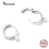 925 Silver Pearl Shell Bead Earrings for Women Wedding Jewelry