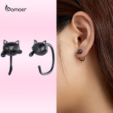 Cat Ear Studs 925 Sterling Silver Animal Panda Piercing Earrings for Women