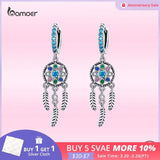 Boho Dream Catcher Feather Earrings 925 Silver Party Jewelry