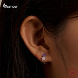 Colorful 4-Leaf Clover Earrings 925 Sterling Silver Rainbow Casual Jewelry