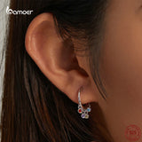 Colorful Rattle Earrings 925 Silver Zircon Jewelry Gift