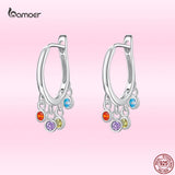 Colorful Rattle Earrings 925 Silver Zircon Jewelry Gift