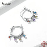 Colorful Rattle Earrings 925 Silver Zircon Jewelry Gift