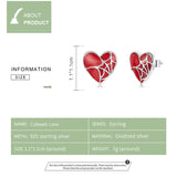 Heart Shaped Stud Earrings 925 Sterling Silver Wedding Jewelry
