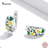 925 Silver Lemon & Leaf Earrings for Women Party Wedding