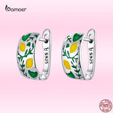 925 Silver Lemon & Leaf Earrings for Women Party Wedding