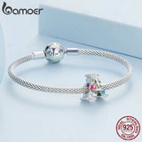 925 Silver Flower Vine A Charms Zircon Pendant Fine Jewelry