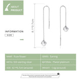 925 Silver String Earrings Tassle Pearl Flower Asymmetric Dangle Earrings