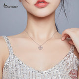 925 Silver Clear CZ Tree of Life Heart Pendant Necklace for Women