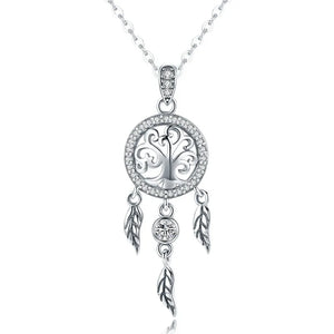 925 Silver Flower Fairy Pendant Chain Necklace Women Birthday Gift Jewelry