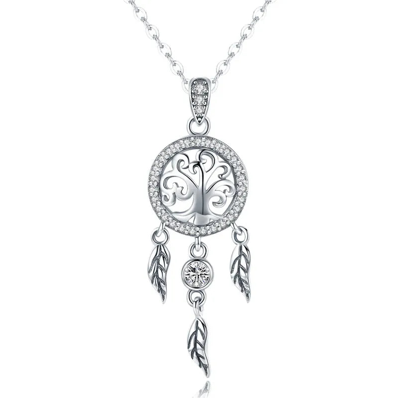 925 Silver Flower Fairy Pendant Chain Necklace Women Birthday Gift Jewelry