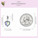 925 Silver Colorful Heart Pendant Charms for Bracelet Necklace Bangle