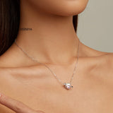 925 Silver Cupid Arrow Pendant Necklace Bling Heart Chain BSN255