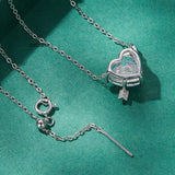 925 Silver Cupid Arrow Pendant Necklace Bling Heart Chain BSN255