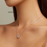 925 Silver Cupid Arrow Pendant Necklace Bling Heart Chain BSN255