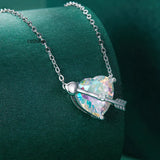 925 Silver Cupid Arrow Pendant Necklace Bling Heart Chain BSN255