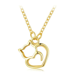 925 Silver Cat Necklace Women Pendant All-match Jewelry