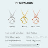 925 Silver Cat Necklace Women Pendant All-match Jewelry