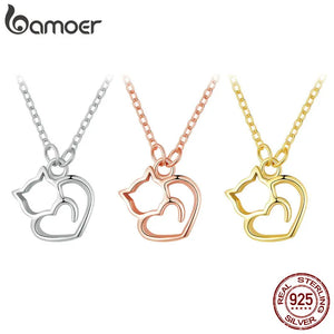 925 Silver Cat Necklace Women Pendant All-match Jewelry