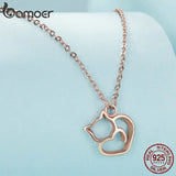 925 Silver Cat Necklace Women Pendant All-match Jewelry