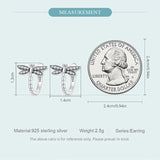 925 Silver Dragonfly Ear Buckle Earring Women Fine Jewelry