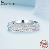925 Silver Zircon Wedding Ring for Women Girl Anniversary Party