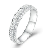 925 Silver Zircon Wedding Ring for Women Girl Anniversary Party