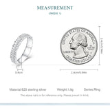 925 Silver Zircon Wedding Ring for Women Girl Anniversary Party