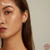 925 Silver Fresh Bamboo Earrings Green Plants Ear Buckles