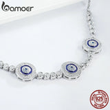 925 Silver Evil Eyes CZ Crystal Tennis Bracelet