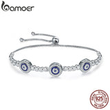 925 Silver Evil Eyes CZ Crystal Tennis Bracelet