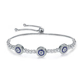925 Silver Evil Eyes CZ Crystal Tennis Bracelet