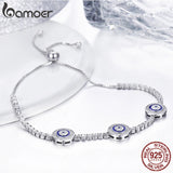 925 Silver Evil Eyes CZ Crystal Tennis Bracelet